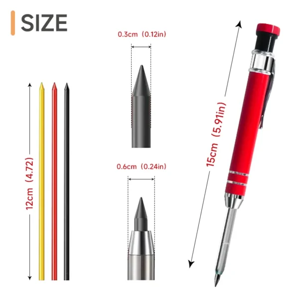 medidas Lapiz carpintero 2,8mm